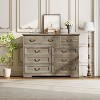 9-Drawer Dresser for Bedroom, Wide Dressers Wood Vintage Chest of Drawers with Natural Texture and Vintage Gold Floral Handles - 3 of 4