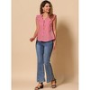 INSPIRE CHIC Women's Button-Down Cap Sleeve Plaid Gingham Ruffle Shirt - 4 of 4