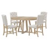 NicBex Round Dining Table Set for 4 Retro Extendable Dining Table with a 16"W Leaf, 4 Upholstered Chairs for Dining Room - 3 of 4