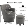 CAVINAS Linen Swivel Accent Chair with Ottoman,Modern Upholstered Swivel Living Room Chairs,Reading Chairs for Living Room - 3 of 4