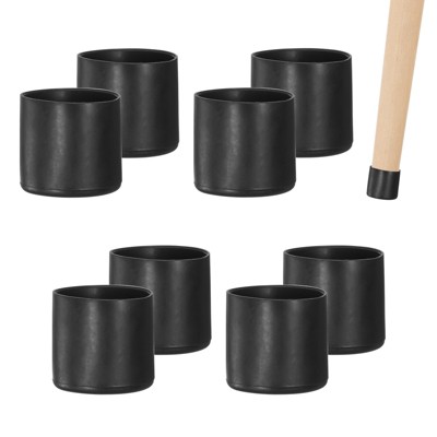 Unique Bargains Non-Slip PVC Chair Leg Caps Floor Protectors for Folding Chairs Black