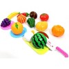 JuzToys Kids Pretend Fruits and Vegetables Toys – Play Food Cutting Toy Set with Cutting Board and Kife for Pretend Play Kitchen Playset - 2 of 4