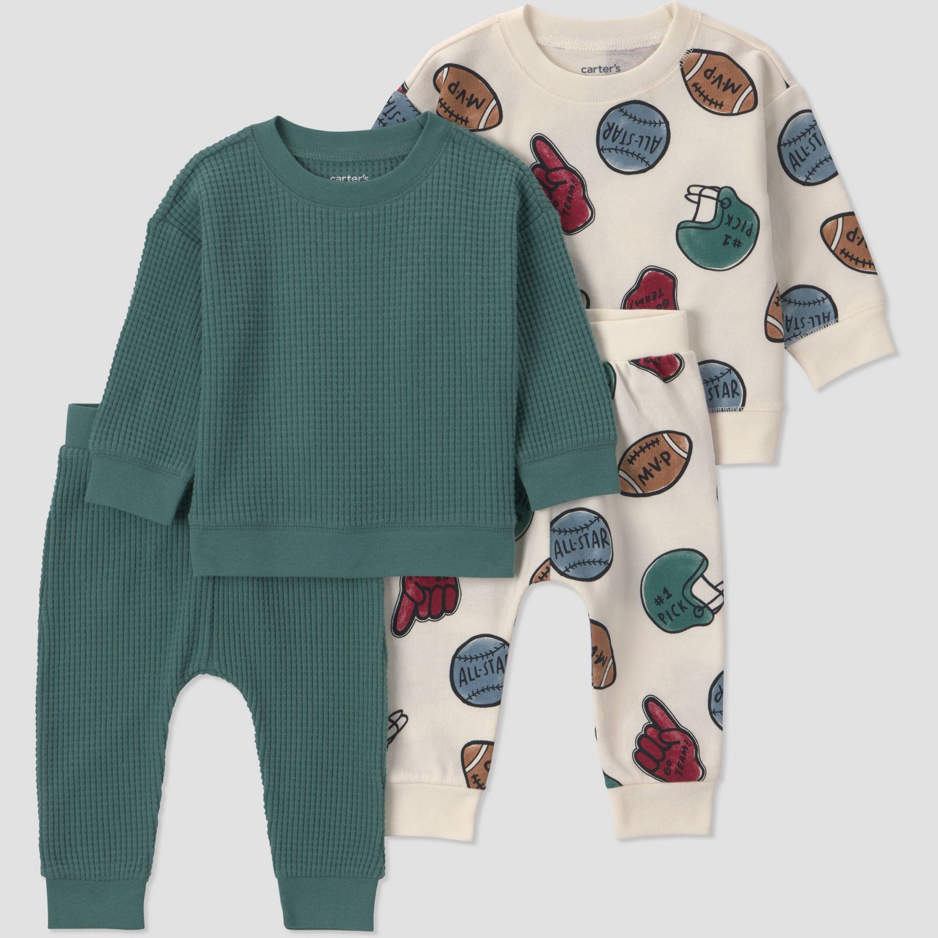 Carter's Just One You® Baby Boys' 4pc Striped Sweatshirt and Jogger Pants Set