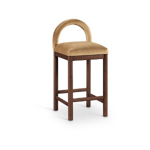 Meridian Furniture,Conrad Saddle Velvet Counter Stool - 1 of 4