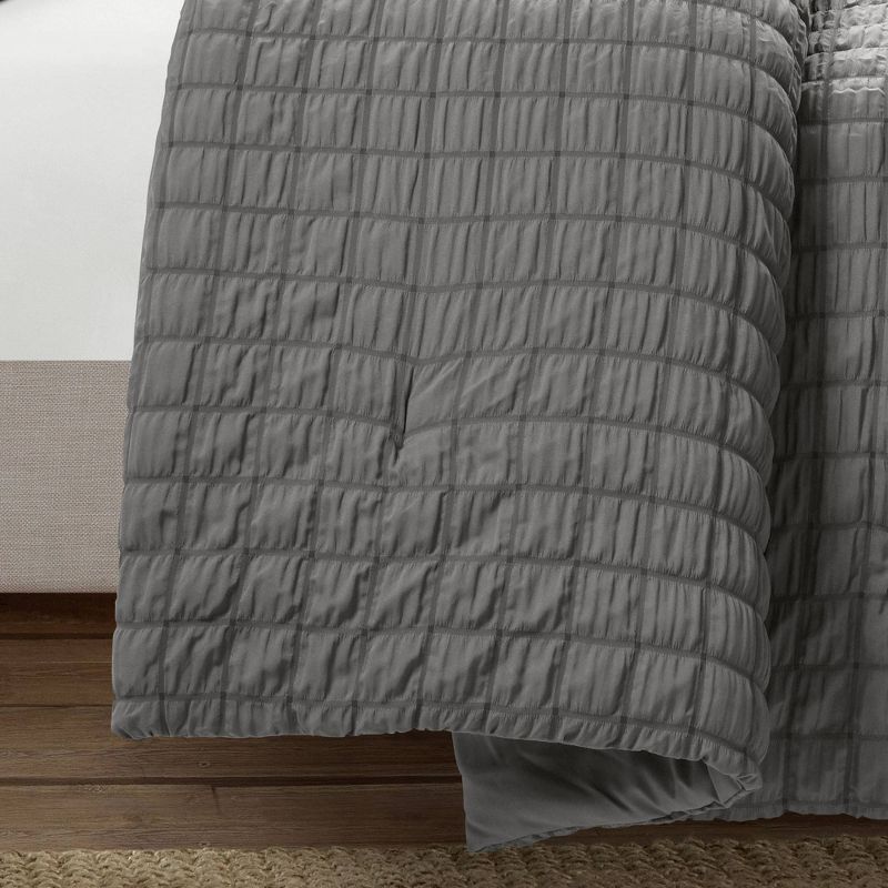 3pc Crinkle Textured Dobby Comforter & Sham Set - Lush Décor, 5 of 12
