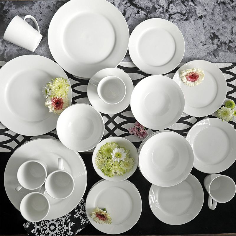 Gibson Home Noble Court 30 Piece Ceramic Dinnerware Set in White, 5 of 7