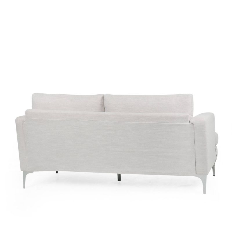 Dallin Contemporary Fabric 3 Seater Sofa Beige/Silver - Christopher Knight Home, 4 of 12