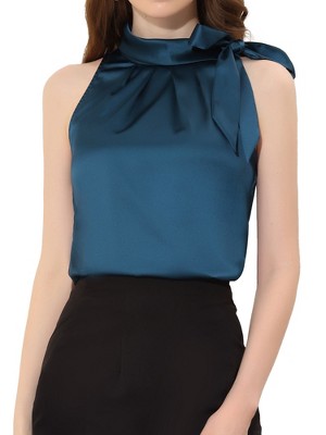 Graceful Silk Mock Neck Top