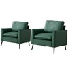 Cat Paw Leather 2PC Nordic Retro Light Luxury Single Sofa Chair with Overstuffed Headrest and Waist Pillows, Easy Assembly for Living Room - 4 of 4