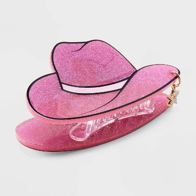 Cowgirl Hat with Star Charm Claw Hair Clip - Wild Fable™ Pink