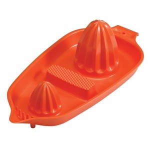 Hutzler Twin Reamer Manual Hand Juicer Tray with Rind Grater - 1 of 4