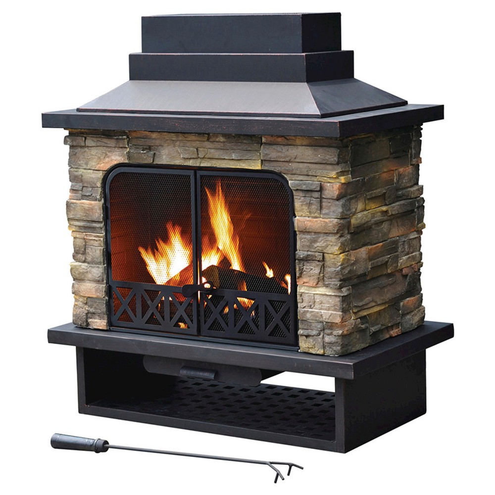 UPC 846822001050 product image for Outdoor Fireplace: Sunjoy Farmington Fireplace | upcitemdb.com