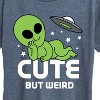 Women's - Instant Message - Alien Cute But Weird Short Sleeve Graphic T-Shirt - 2 of 4