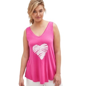 ellos Plus Size Love Tank - 1 of 4