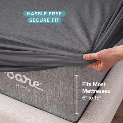 Twin XL Gray Waterproof Cotton Mattress Protector