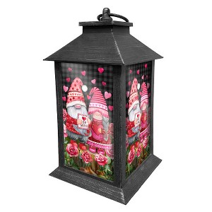 Briarwood Lane Valentine's Lantern 13.5" x 5.5" x 5.5" Valentines Gnomes For Valentine's Lantern - 1 of 3