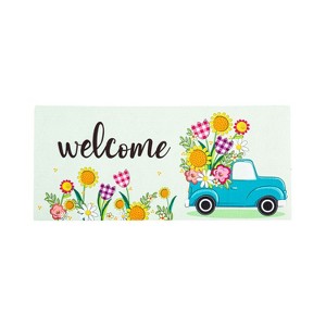 Evergreen Flower Truck Sassafras Indoor Outdoor Switch Doormat 1'10"x10" Multicolored - 1 of 1