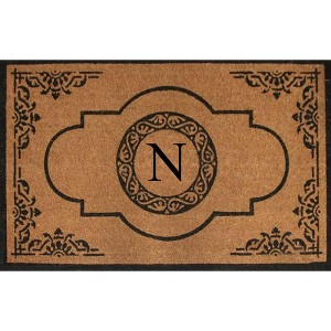 A1HC Non Slip Rubber and Natural Coir Doormat for Outdoor Entrance Front Door Mat 30x48 Monogrammed - 1 of 4