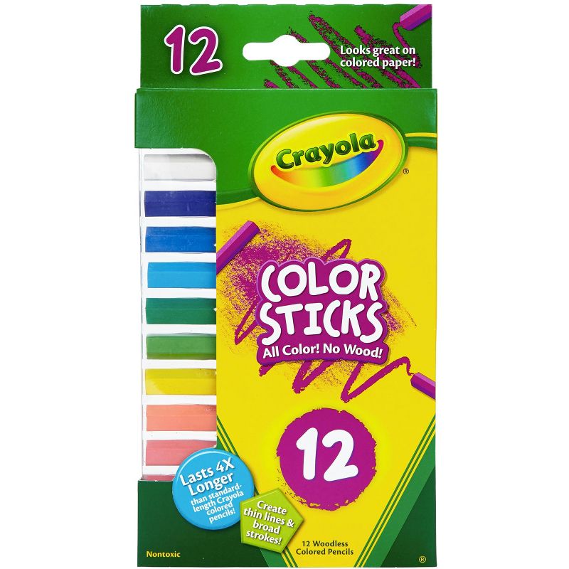 Crayola Color Sticks Woodless Pentagon Colored Pencils, Assorted Colors, set of 12, 1 of 5