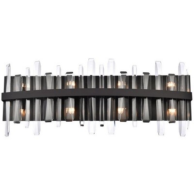 Elegant Lighting Serena 30 inch crystal bath sconce in black