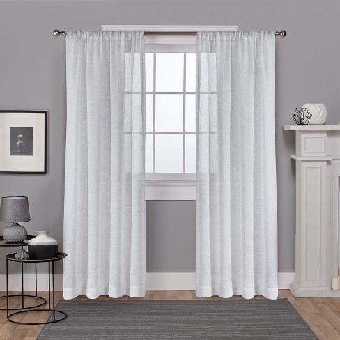 Foil Belgian Metallic Linen Sheer Rod Pocket Window Curtain Panel