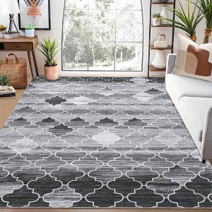 Area Rugs Moroccan Rugs Geometric Rug Non-Slip Rugs Abstract Distressed Accent Carpet - 1 of 4