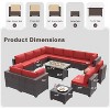 ALAULM Patio Furniture Set, Rattan Wicker Outdoor Conversation Sets, Outdoor Furniture Sofa Set w/43in Propane Fire Pit Table and 4" Cushion - 4 of 4
