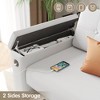 Modern Sofa, 74 inch 2 Seat Couches with 2 Drawers, 2 Flip-up Storage, Cup Holders & USB Charging Ports, White - 3 of 4