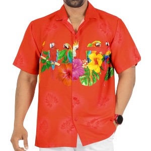 LA LEELA Mens Hawaiian Short Sleeve Button Down Shirt Men's Hawaii Shirts Boho Vacation Casual Summer Beach Shirts for Men Funny - 1 of 4