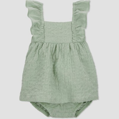 Image of Carter's Just One You® Baby Girls' Textured Sunsuit - Green 3M