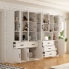 Famapy Large Combo Storage Cabinet Glass Doors  Modular Cabinets - 2 of 4