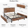 Homhougo Full Size Bed Frame with Storage, 4 Drawers and Heavy Duty Strong Metal Support Bed Frame with Wooden Headboard and Footboard, Brown - 2 of 4