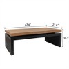 OUTSUPPLY Modern Coffee Table, Floating Top Wood Design, Sleek Living Room Center Table with Durable Wood - 2 of 4