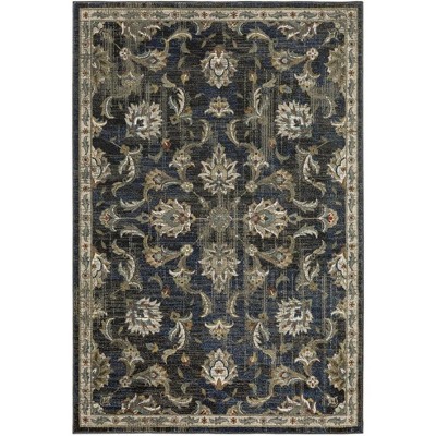 Oriental Weavers Venice 4333B Charcoal/ Blue Indoor Area Rug - 5'3" x 7'3"