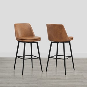 Spruce&Spring Swivel Barstool with Metal Legs Set - 1 of 4