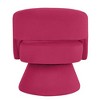 CAVINAS 360 Degree Swivel Chair, Upholstered Velvet Round Accent Chair, Barrel Chair with Open Backrest, Single Chair Armchair for Living Room - 3 of 4