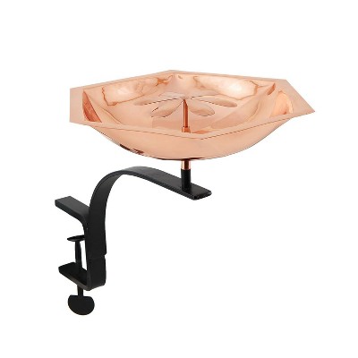 12.7" Hexagonal Bee Fountain and Birdbath with Rail Mount Bracket Copper Plated Finish - Achla Designs