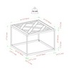 Okak Contemporary Rectangle/Square Coffee Table with Parquet Top Modern Decorative Design, Easy Assembly, Ideal for Living Room or Office - 4 of 4