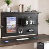 Racxily Metal Pegboard Desk Organizer with Dual Monitor Stand, 59x35 Inch Large Privacy Panel with 3 Accessories, Wall Organizer, Black - 3 of 4