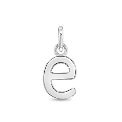 Silver Bangle with Letter E Charm