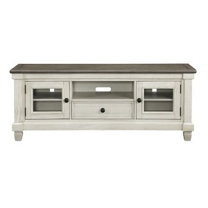 Sapphtopaz Retro TV Stand for TVs Up to 70" with Storage Cabinet&Drawer,Glass Door Console Table with Two-Tone Design TV Console for Living Room - 1 of 4