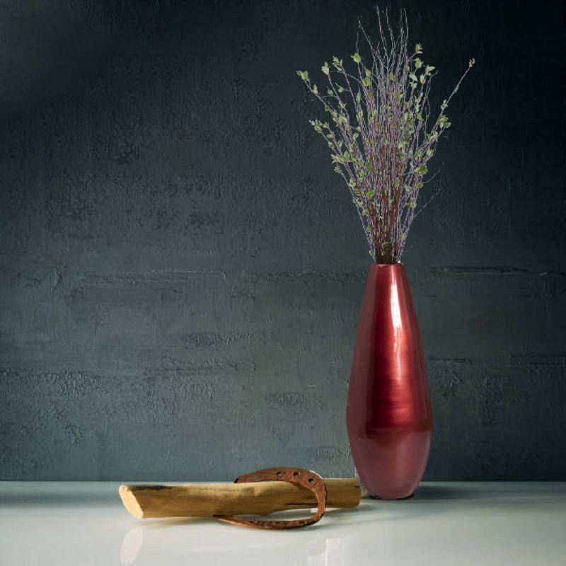 Uniquewise 31.5" Spun Bamboo Tall Floor Vase - Sleek Metallic Finish, Elegant Home Decoration, Modern Accent Piece, Living Room Decor, Handcrafted Art, 5 of 10