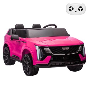 24V Licensed Cadillac 2-Seater Kids Ride On Car, Electric Truck w/ Remote, 130W Motors, LED Lights & Music - 1 of 4