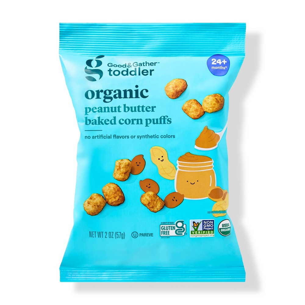 Toddler Peanut Butter Puffs Baby Snacks - 2oz - Good & Gather™: Ready to Eat, Bag, 1 Pack