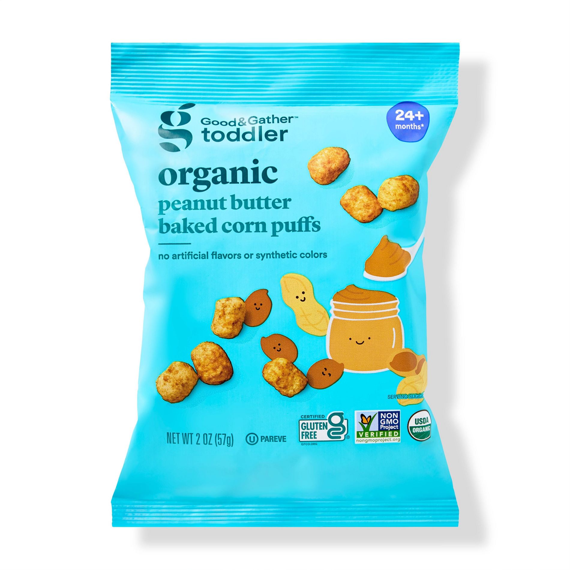 Toddler Peanut Butter Puffs Baby Snacks - 2oz - Good & Gather™