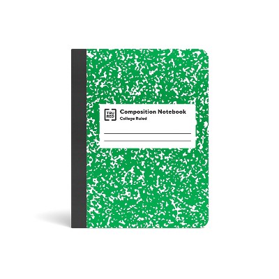 Staples Composition Notebook 9.75" x 7.5" College Ruled 100 Sh. Green TR55066M/55066