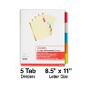 Staples Big Tab Insertable Paper Dividers 5-Tab Buff w/Assorted-Color Tabs 153841 - 2 of 4