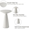 COZAYH Pedestal Small Drink Round Martini Table with Textured Finish and Quick Assembly for Living Rooms or Bedrooms, Holds up to 25 Pounds, White - 3 of 4