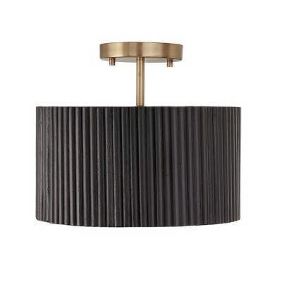 Capital Lighting Donovan 1 - Light Semi-Flush Mount in  Black Stain/Matte Brass