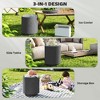 2.6 Gal Outdoor Side Table, 3-In-1 Concrete Cooler Bar Table with Storage, Removable Ice Bucket and Lid - 4 of 4
